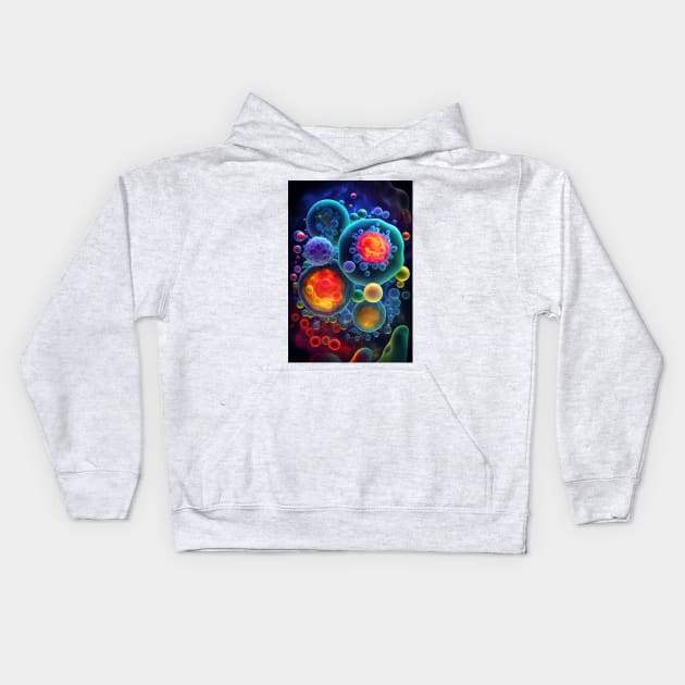 Cosmic Origins: Protocells, Vesicle, and Primordial Foam Kids Hoodie by Artventure1